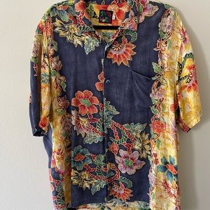 Vintage Jams World Java Hawaiian Shirt Button Up Men’s Large